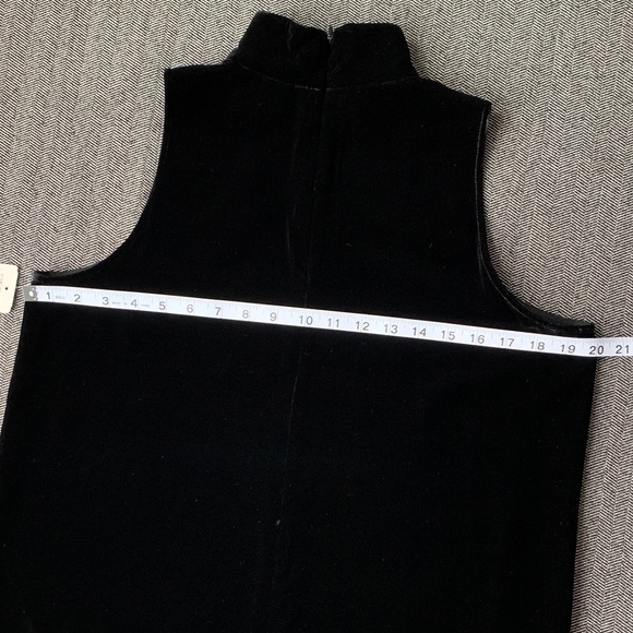 Black Velour Sleeveless Mock Neck Tank Top - Picture 16 of 17